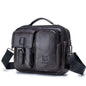 BULL CAPTAIN 036 Sac à bandoulière en cuir pour homme style rétro en cuir de vachette première couche (noir)