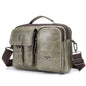 BULL CAPTAIN 036 Men Leather Shoulder Bag Retro First-Layer Cowhide Messenger Bag(Beige)