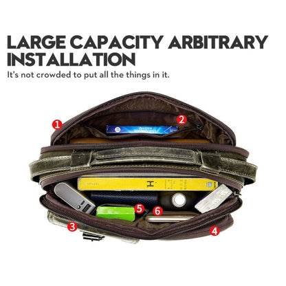 BULL CAPTAIN 036 Men Leather Shoulder Bag Retro First-Layer Cowhide Messenger Bag(Brown)