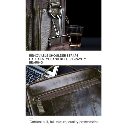 BULL CAPTAIN 036 Men Leather Shoulder Bag Retro First-Layer Cowhide Messenger Bag(Beige)