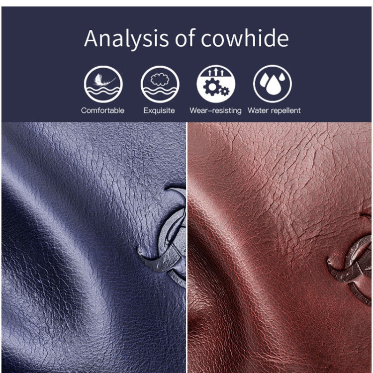 BULL CAPTAIN 9999 Leather Men Chest Bag First-Layer Cowhide Casual Shoulder Bag, Colour: Blue Black