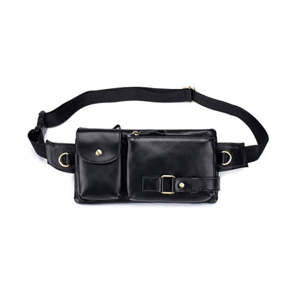 BULL CAPTAIN 020 Men Small Mobile Phone Waist Bag Crossbody Multi-Function Chest Bag(Black)