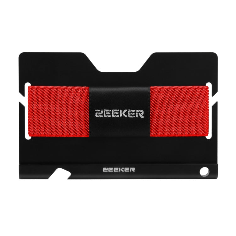 ZEEKER JK03  Aluminum Alloy Card Holder Multi-Function Elastic Band Women And Men Wallet Metal Business Card Holder(Red)