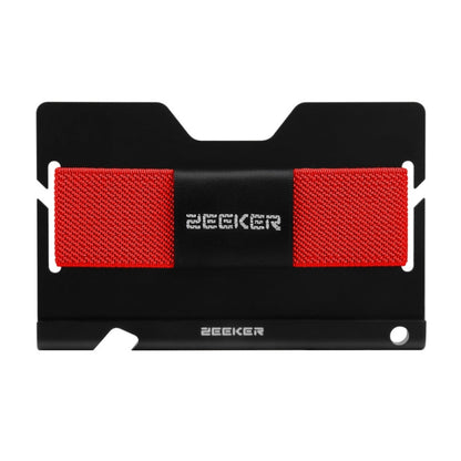 ZEEKER JK03  Aluminum Alloy Card Holder Multi-Function Elastic Band Women And Men Wallet Metal Business Card Holder(Red)