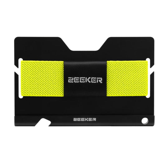 ZEEKER JK03  Aluminum Alloy Card Holder Multi-Function Elastic Band Women And Men Wallet Metal Business Card Holder(Yellow)