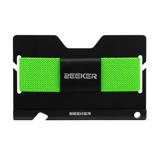 ZEEKER JK03  Aluminum Alloy Card Holder Multi-Function Elastic Band Women And Men Wallet Metal Business Card Holder(Green)