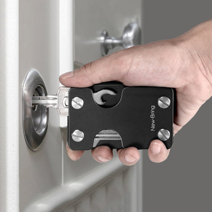 New-Bring Metal Card Holder Multifunctional  EDC Wallet Can Store Keys & U Disk(Carbon Fiber)