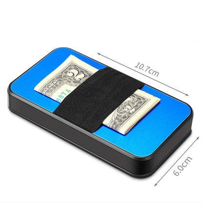 New-Bring Metal Card Holder RFID Anti-Theft Magnetic Automatic Shift Business Card Sase Waterproof Wallet, Colour: Red
