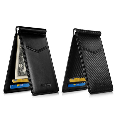 New-Bring Anti-Theft RFID Card Holder Men Ultra-Thin Card Holder Multi-Card Position ID Leather Case(Black)