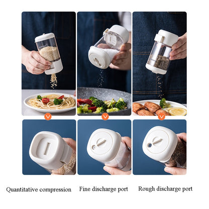 Marbrasse Metering Seasoning Box Pressing Type Seasoning Bottle Rotary Sealing Household Kitchen Seasoning Can, Specification: 2 Pieces