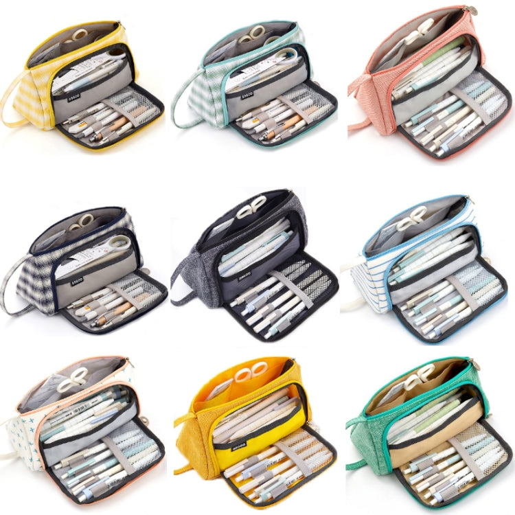 Angoo Large Capacity Pencil Case Cute Canvas Stationery Bag, Color: Daisy