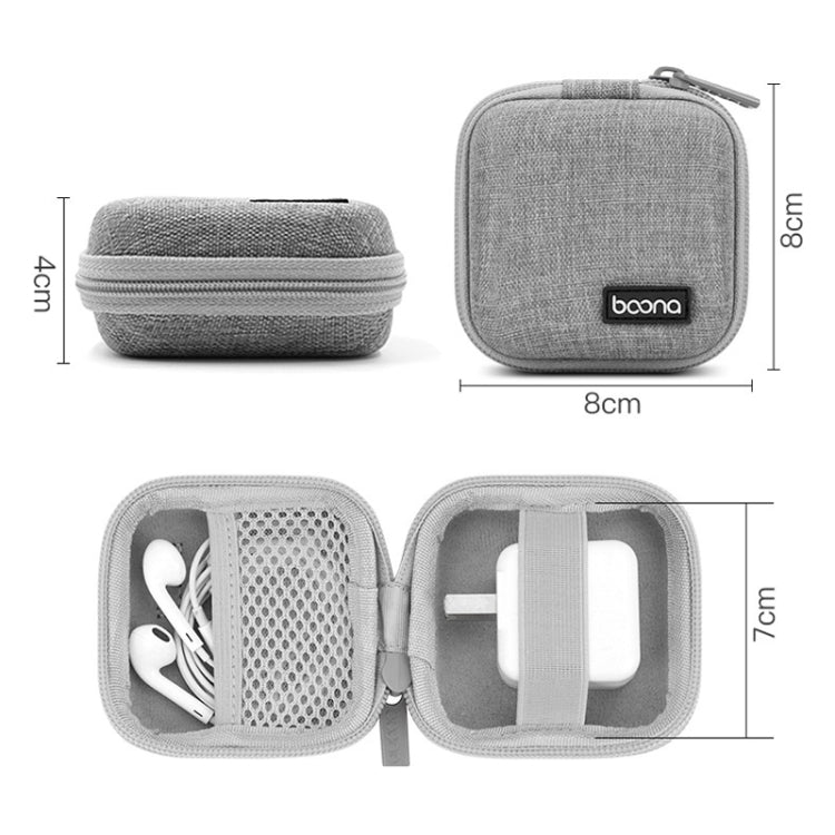 2 PCS Baona BN-F001 Headset Oxford EVA Storage Box Data Cable Charger Organizing Box(Black)