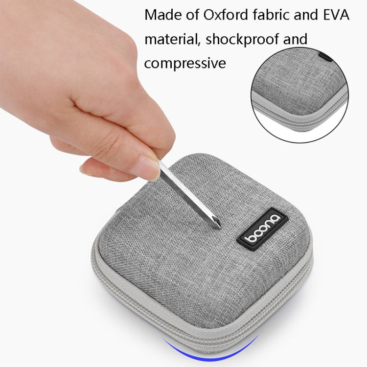 2 PCS Baona BN-F001 Headset Oxford EVA Storage Box Data Cable Charger Organizing Box(Black)