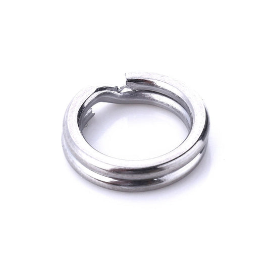 HENGJIA SS010 50 pièces/paquet Anneaux plats en acier inoxydable 8 mm Accessoires de pêche