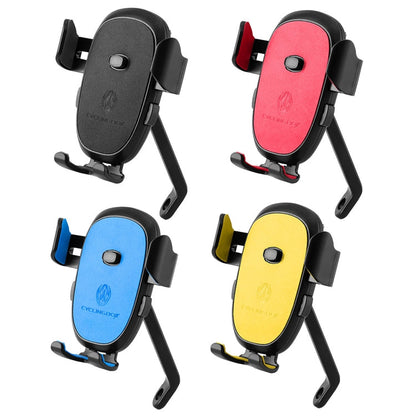 CYCLINGBOX BG-2930 Support de téléphone portable en plastique avec verrouillage en un clic pour vélo, Style : Installation sur rétroviseur (Noir)