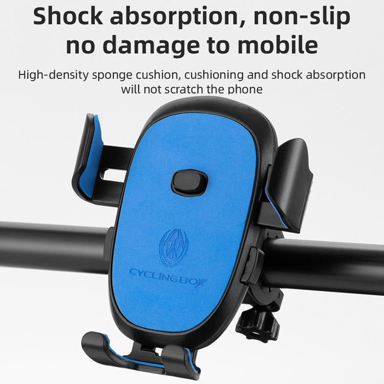 CYCLINGBOX BG-2930 Support de téléphone portable en plastique avec verrouillage en un clic pour vélo, Style : Installation sur rétroviseur (Noir)