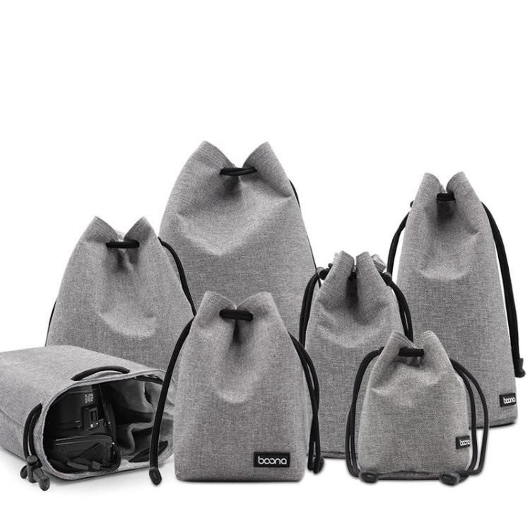 Sac de protection pour objectif d'appareil photo reflex étanche Benna, couleur : rond grand (gris)