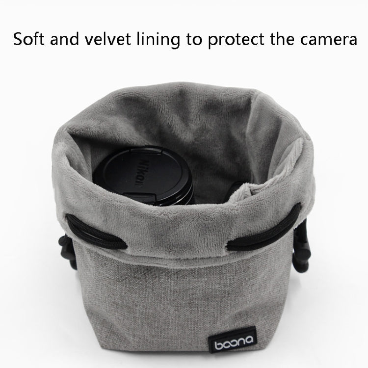 Benna Sacoche d'objectif étanche pour appareil photo reflex Housse de protection pour objectif, Couleur : Carré Large (Gris)