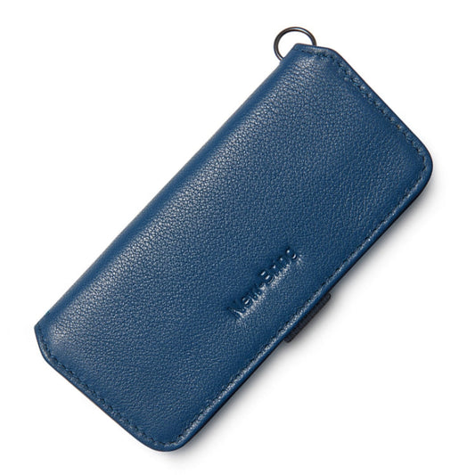 New Bring Pull-Out Key Case Coin Purse Men And Women Leather Simple Key Storage Bag(Dark Blue)