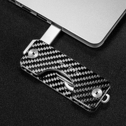 New Bring Mini Key Storage Key Bag Male Car Multi-Function Key Clip Buckle(Carbon Fiber)