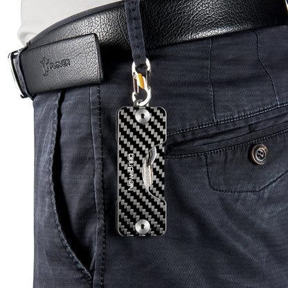 New Bring Mini Key Storage Key Bag Male Car Multi-Function Key Clip Buckle(Carbon Fiber)