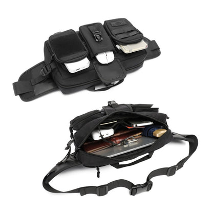 Sac de taille Ozuko 9449, grande capacité, multifonctionnel, étanche, pour sports, sac à bandoulière (Kaki)