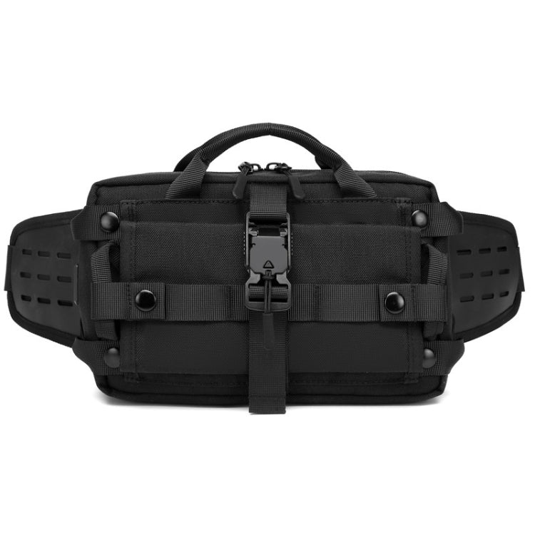 Ozuko 9450 Sac Banane Homme Étanche Sac de Poitrine Sac à Bandoulière Tendance Sport (Noir)