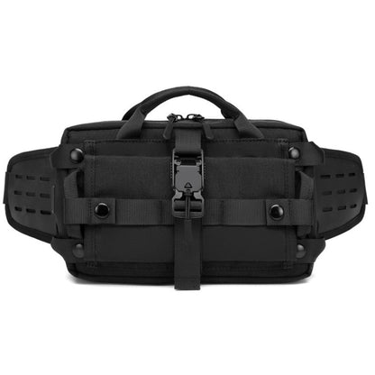 Ozuko 9450 Sac Banane Homme Étanche Sac de Poitrine Sac à Bandoulière Tendance Sport (Noir)