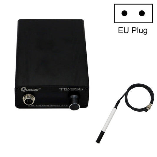 QUECOO T12-956 1.3-Inch Screen Electric Soldering Iron Soldering Station With P9 Handle, EU Plug (White Handle)