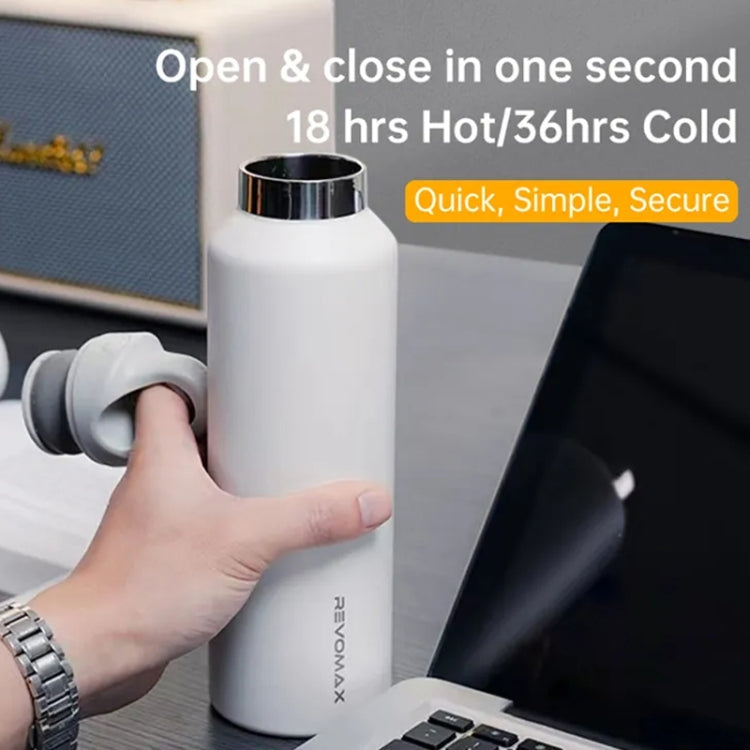 REVOMAX Stainless Steel Vacuum Flask Outdoor Car Vacuum Flask, Capacity： 266ml (Matcha Green)