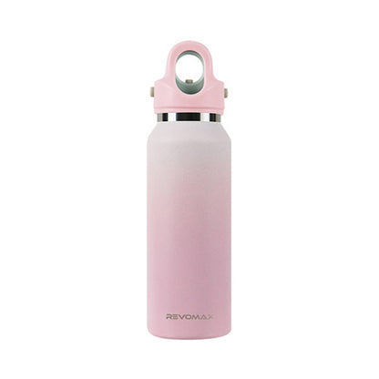 REVOMAX Stainless Steel Vacuum Flask Outdoor Car Vacuum Flask, Capacity： 365ml (Cherry Pink)