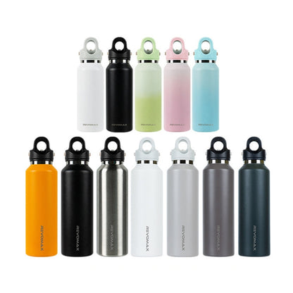 REVOMAX Stainless Steel Vacuum Flask Outdoor Car Vacuum Flask, Capacity： 365ml (Cherry Pink)