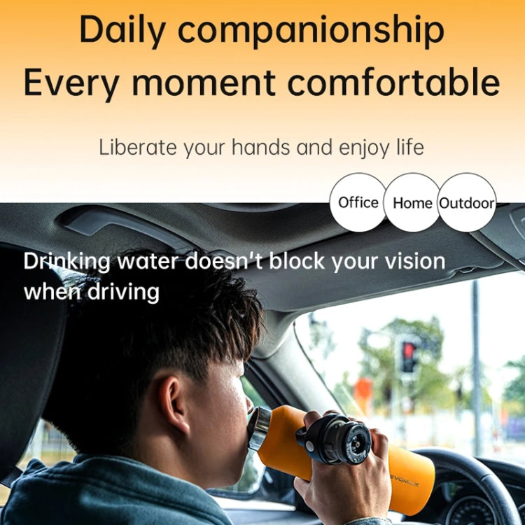 REVOMAX Stainless Steel Vacuum Flask Outdoor Car Vacuum Flask, Capacity： 950ml (Space Ash)