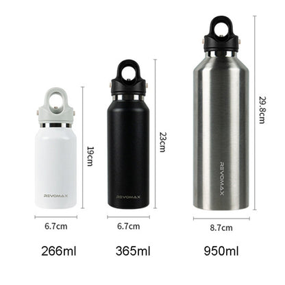 REVOMAX Stainless Steel Vacuum Flask Outdoor Car Vacuum Flask, Capacity： 950ml (Space Ash)