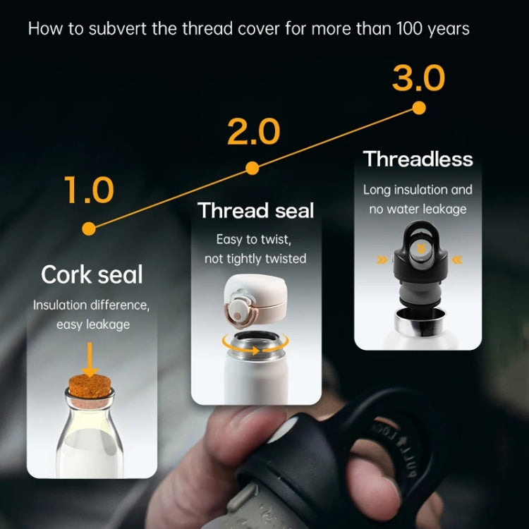 REVOMAX Stainless Steel Vacuum Flask Outdoor Car Vacuum Flask, Capacity： 950ml (Space Ash)