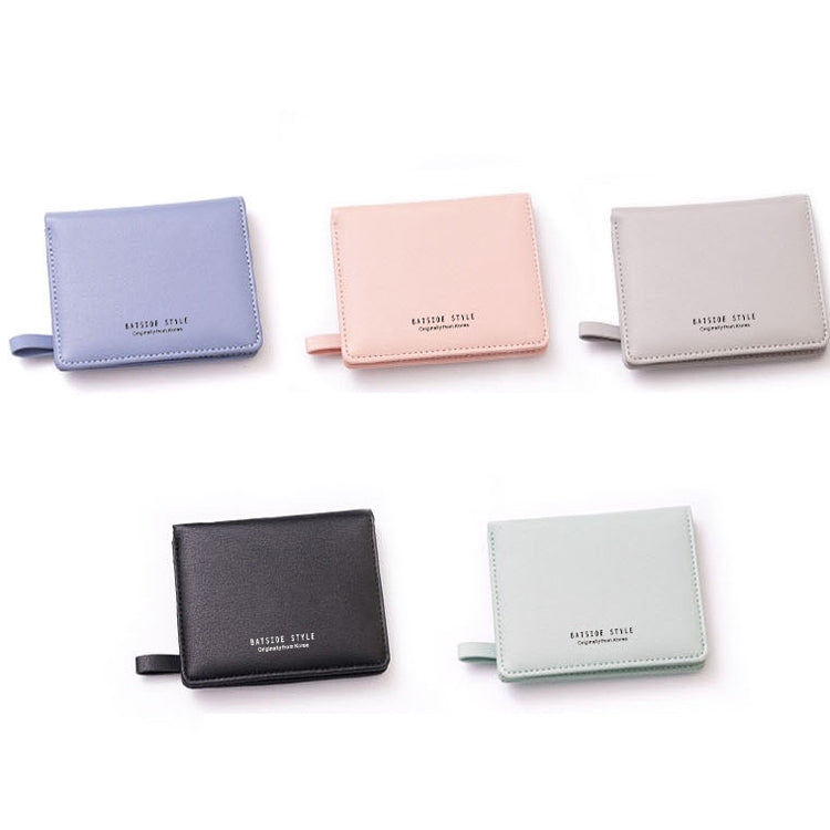 BATSIOE Short Type Ladies Wallet Small Fresh Two-Fold Student Bag Simple Multi-Card Coin Purse(Blue)