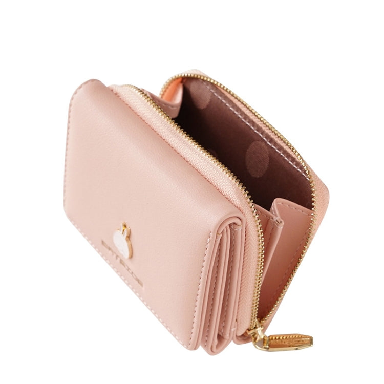 BATSIOE Square Ladies Wallet Tri-Fold Multi-Function Card Holder Zipper Cartoon Coin Purse(Black)