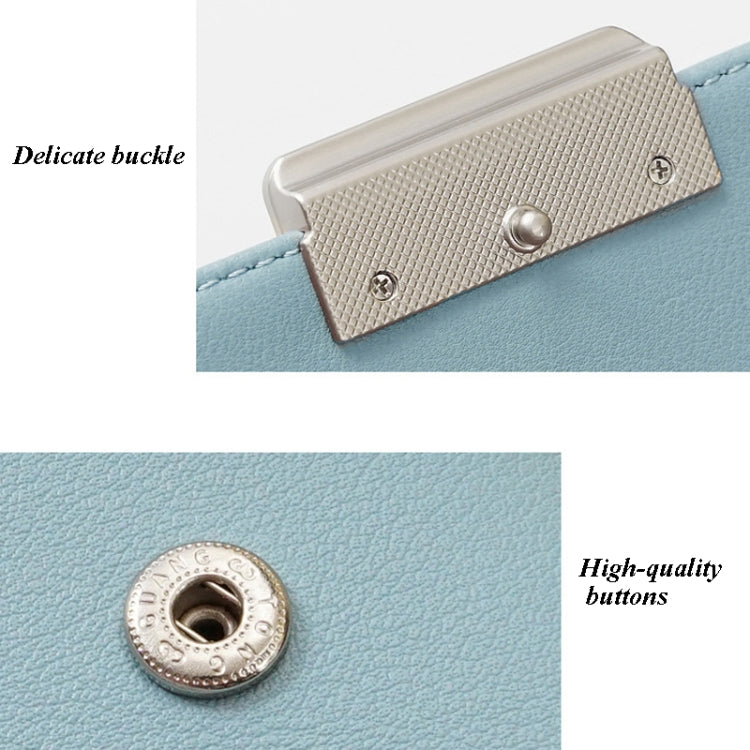 BATSIOE Women Wallet Tri-Fold Long Type Buckle Clutch Multi-Card Pocket PU Wallet(Gray)