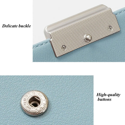 BATSIOE Women Wallet Tri-Fold Long Type Buckle Clutch Multi-Card Pocket PU Wallet(Gray)