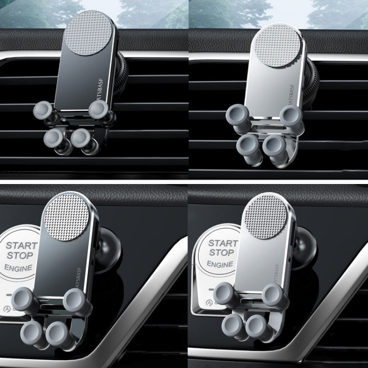 Oatsbasf Car Gravity Metal Bracket Scalable and Stable Mobile Phone Bracket Folding Screen Mobile Phone Exclusive Car Bracket(Outlet Silver)