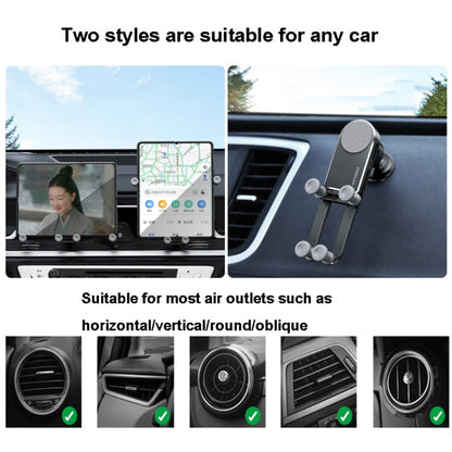 Oatsbasf Car Gravity Metal Bracket Scalable and Stable Mobile Phone Bracket Folding Screen Mobile Phone Exclusive Car Bracket(Outlet Silver)
