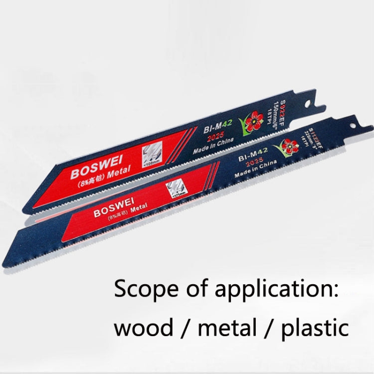 S922EF BOSWEI Hardcore Reciprocating Saw Strip Fine Teeth Saber Saw Blade Metal Plastic Wood Bimetal Curve Saw Blade