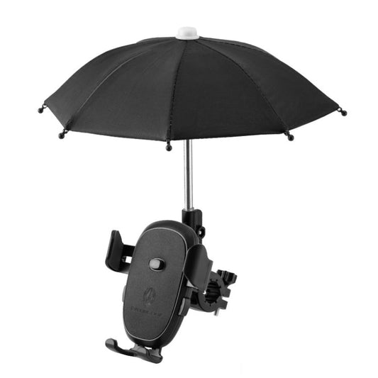 CYCLINGBOX BG-2935 Support de téléphone portable de vélo avec parapluie, navigation étanche, cadre de téléphone portable pour voiture électrique, Style : Installation sur guidon (Noir)
