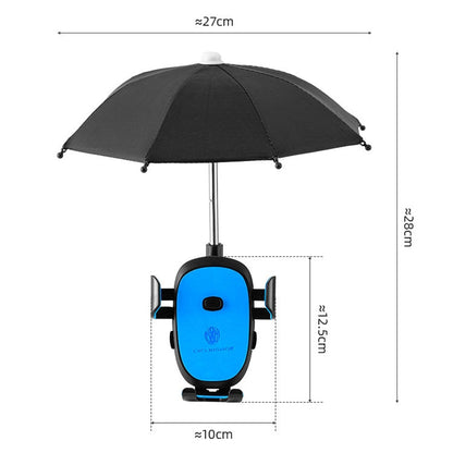 CYCLINGBOX BG-2935 Support de Téléphone Portable pour Vélo avec Parapluie Étanchéité Navigation Voiture Électrique Cadre de Téléphone Portable, Style : Installation sur Guidon (Bleu)