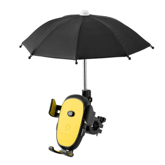 CYCLINGBOX BG-2935 Support de Téléphone Portable pour Vélo avec Parapluie Étanchéité Navigation Voiture Électrique Cadre de Téléphone Portable, Style : Installation sur Guidon (Jaune)