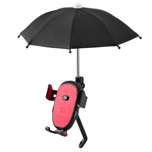 CYCLINGBOX BG-2935 Support de Téléphone Portable pour Vélo avec Parapluie Étanchéité Navigation Voiture Électrique Cadre de Téléphone Portable, Style : Installation sur Rétroviseur (Rouge)