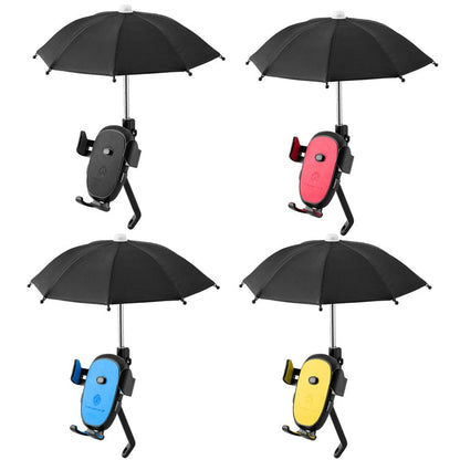 CYCLINGBOX BG-2935 Support de téléphone portable de vélo avec parapluie, navigation étanche, cadre de téléphone portable de voiture électrique, style : installation sur rétroviseur (bleu)