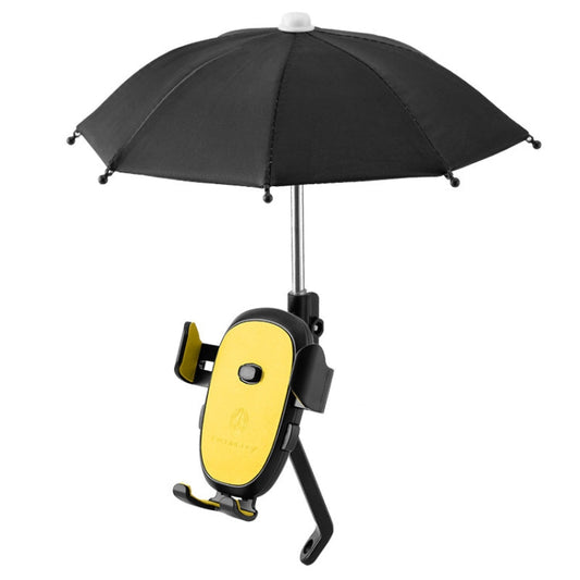 CYCLINGBOX BG-2935 Support de Téléphone Portable Vélo Avec Parapluie Étanchéité Navigation Voiture Électrique Cadre de Téléphone Portable, Style: Installation sur Rétroviseur (Jaune)
