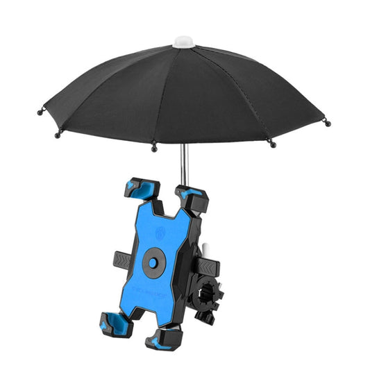 Support de téléphone portable pour vélo CYCLINGBOX avec parasol, cadre de téléphone portable pour cycliste, style : installation sur guidon (bleu)