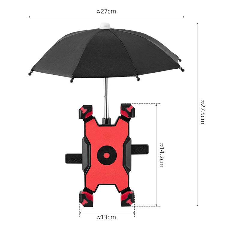 Support de téléphone portable de vélo CYCLINGBOX avec parasol Support de téléphone portable de pilote, Style : Installation sur rétroviseur (Jaune)